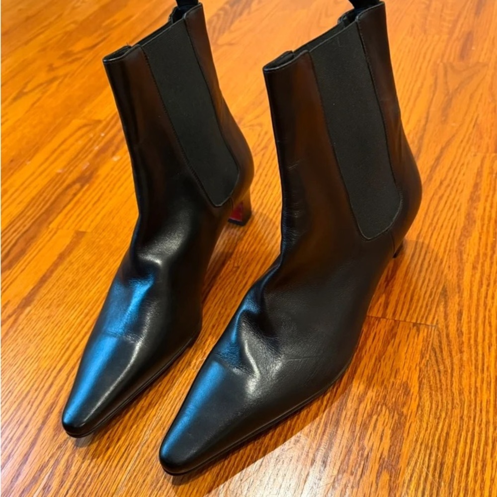 Christian Louboutin Black Leather Heeled Boots